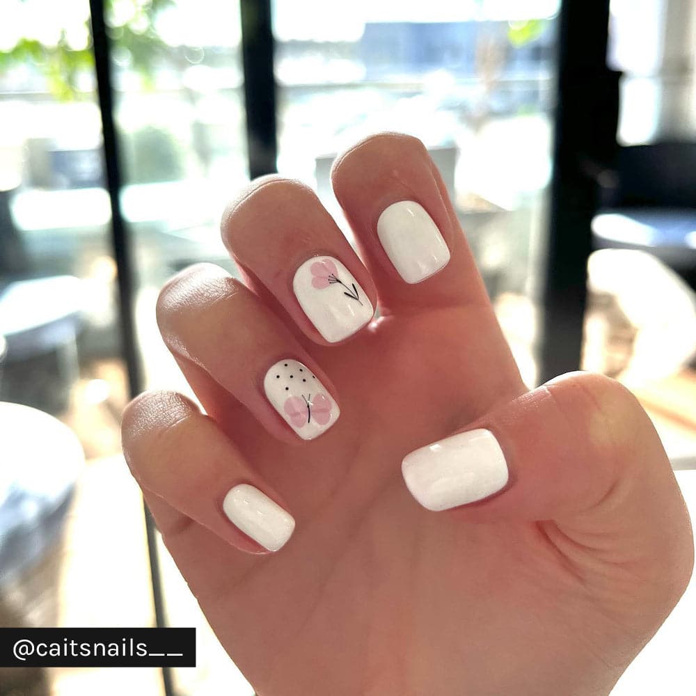 Classy White Pearl Iridescent Gel Nails | Fine Polish